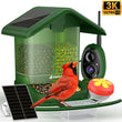 Nafnti Solar Bird Feeder with Camera, 5MP 3K HD Camera Bird Feeder, Ultra Wide 185° View, 2.5L Dual Hopper, Modular Easy Clean, 5200mAh Battery, 2.4GHz Wifi, AI Bird Identification, IP65 Weatherproof