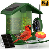 Nafnti Solar Bird Feeder with Camera, 5MP 3K HD Camera Bird Feeder, Ultra Wide 185° View, 2.5L Dual Hopper, Modular Easy Clean, 5200mAh Battery, 2.4GHz Wifi, AI Bird Identification, IP65 Weatherproof