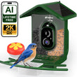 Nafnti 2K Bird Feeder with Camera, Lifetime Free AI Recognition, 10000+ AI Bird Identification, Camera Bird Feeder with Solar Powered, 5GHz/2.4GHz