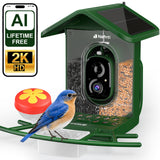 Nafnti 2K Bird Feeder with Camera, Lifetime Free AI Recognition, 10000+ AI Bird Identification, Camera Bird Feeder with Solar Powered, 5GHz/2.4GHz