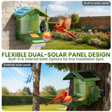 Nafnti Solar Bird Feeder with Camera, 5MP 3K HD Camera Bird Feeder, Ultra Wide 185° View, 2.5L Dual Hopper, Modular Easy Clean, 5200mAh Battery, 2.4GHz Wifi, AI Bird Identification, IP65 Weatherproof