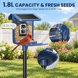 Nafnti Smart Bird Feeder with Camera, 2K Bird Feeder Outdoor with Solar Powered, Bird Camera with 10000+ AI Bird Identification, 5GHz/2.4GHz, IP65 Waterproof, Gift for Bird Lovers