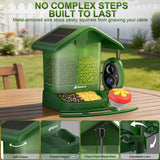 Nafnti Solar Bird Feeder with Camera, 5MP 3K HD Camera Bird Feeder, Ultra Wide 185° View, 2.5L Dual Hopper, Modular Easy Clean, 5200mAh Battery, 2.4GHz Wifi, AI Bird Identification, IP65 Weatherproof