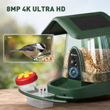Nafnti Smart Bird Feeder with Camera, 4K HD Camera Bird Feeder, 10,000+ Species AI Bird Identification, 3W Solar Powered Roof, 2.4GHz WIFI, IP65 Waterproof, Gift for Bird Lovers