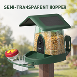 Nafnti Smart Bird Feeder with Camera, 4K HD Camera Bird Feeder, 10,000+ Species AI Bird Identification, 3W Solar Powered Roof, 2.4GHz WIFI, IP65 Waterproof, Gift for Bird Lovers