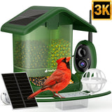 Nafnti Solar Bird Feeder with Camera, 5MP 3K HD Camera Bird Feeder, Ultra Wide 185° View, 2.5L Dual Hopper, Modular Easy Clean, 5200mAh Battery, 2.4GHz Wifi, AI Bird Identification, IP65 Weatherproof